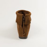 Dunkelbraune Minnetonka Fransen Booties aus Wildleder Brauner Damen Fransen Bootie von Minnetonka