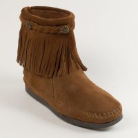 Wildleder Fransen Booties für Damen in braun Klassische Wildleder Stiefelette mit Fransen