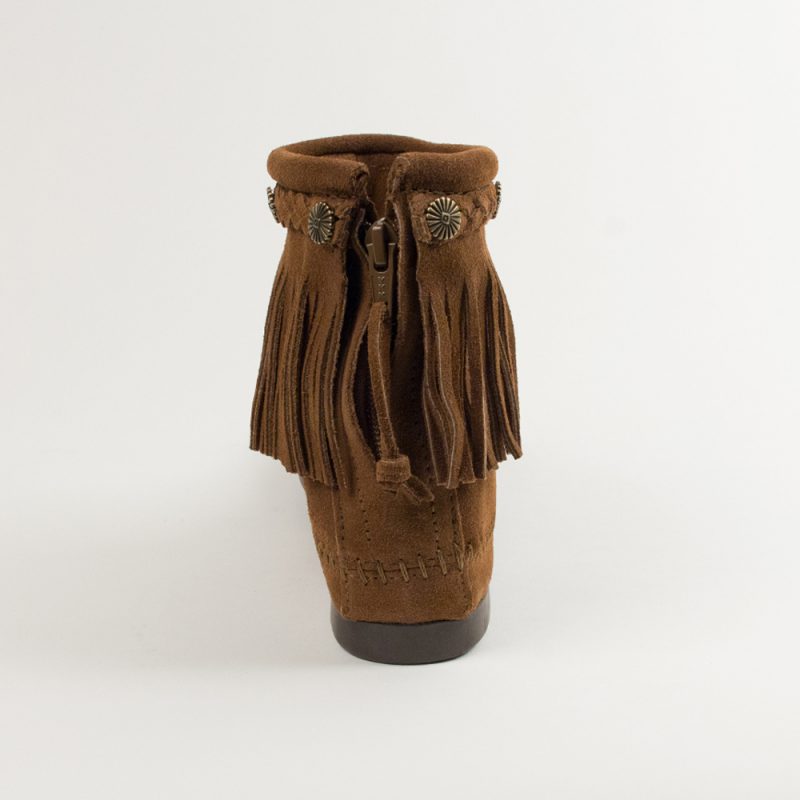 Wildleder Fransen Booties für Damen in braun Klassische Wildleder Stiefelette mit Fransen