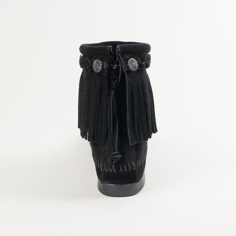 Schwarze Fransen Booties für Damen von Minnetonka