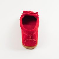 Rote Damen Mokassins Minnetonka Kilty Mokassins