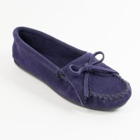 Blaue Mokassins mit Fransen von Minnetonka Minnetonka Damen Mokassins Kilty