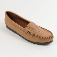 Federleichte Damen Hirschleder Mokassins Minnetonka Damen Mokassins aus Hirschleder