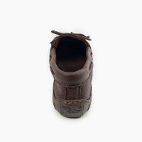 Dunkelbraune Minnetonka Damen Mokassins Moosehide Classic Klassische Dunkelbraune Damen Elchleder Mokassins