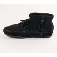 Schwarze Feather Booties von Minnetonka Minnetonka Damen Feather Bootie