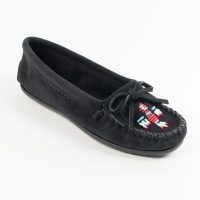 Schwarze Thunderbird Damen Mokassins von Minnetonka Minnetonka Damen Mokassins Thunderbird