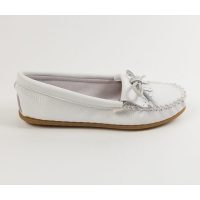 Minnetonka Hirschleder Damen Mokassins in weiß Weiße Damen Mokassins von Minnetonka
