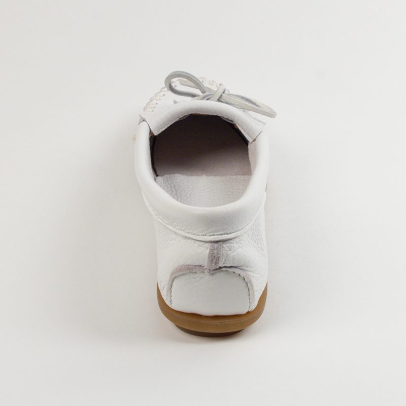 Minnetonka Hirschleder Damen Mokassins in weiß Weiße Damen Mokassins von Minnetonka