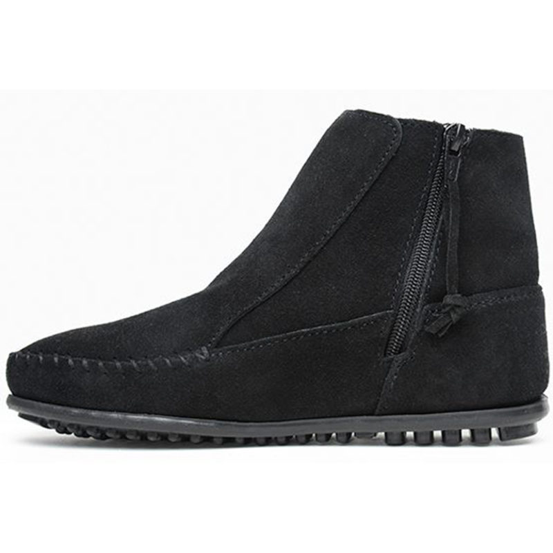 Schwarze Fransen Booties für Damen Minnetonka Damen Booties mit Fransen