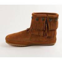 692 Cognac (3) Minnetonka Damen Booties mit Fransen