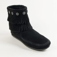 Schwarze Damen Booties von Minnetonka Minnetonka Damen Booties mit Fransen