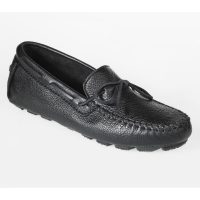 Schwarze Minnetonka Herren Mokassins Moosehide Driver Schwarze Herren Elchleder Mokassins mit Blocknoppen