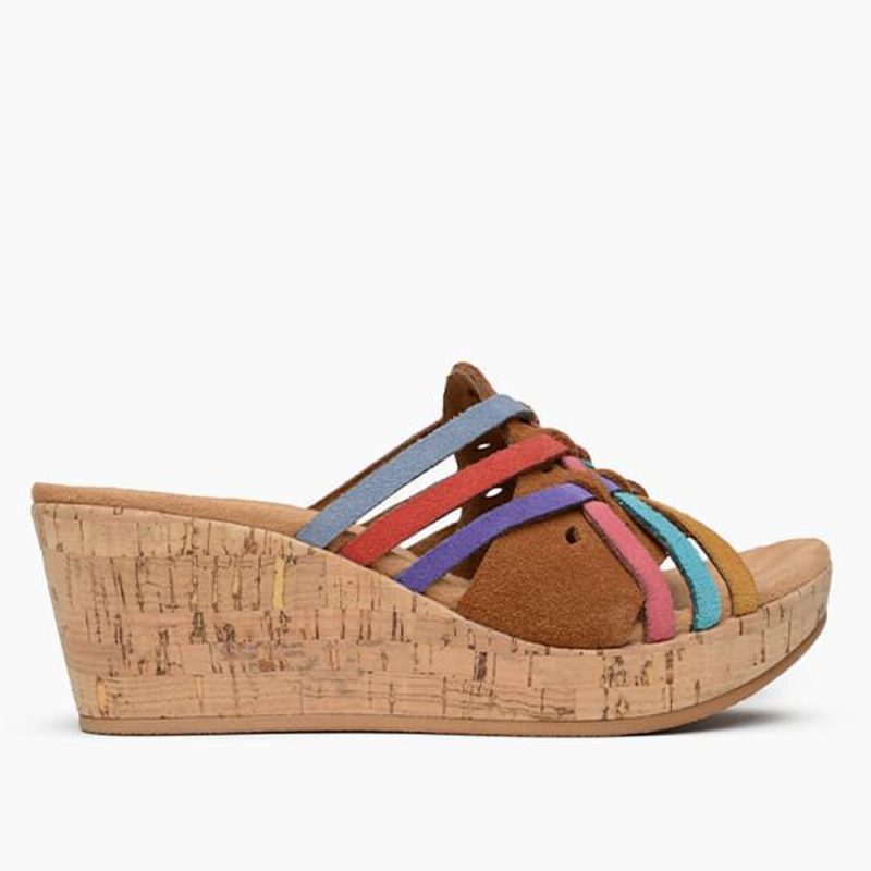 Damen Sandalen Bria mit Keilabsatz in Korkoptik