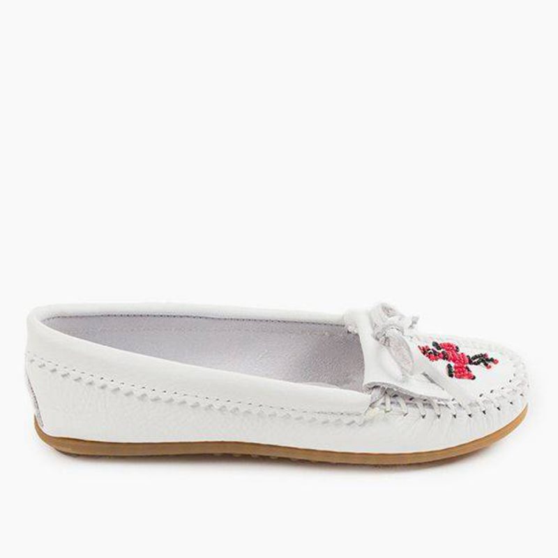 Weiße Damen Mokassins ThunderbirdII aus Glattleder