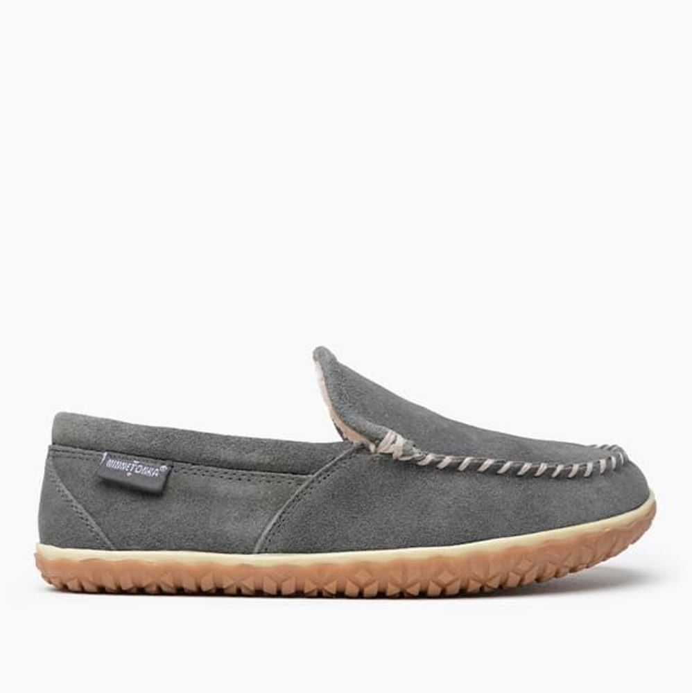 Graue Minnetonka Herren Mokassins Tilden Gefütterte Herren Mokassins Tilden in grau